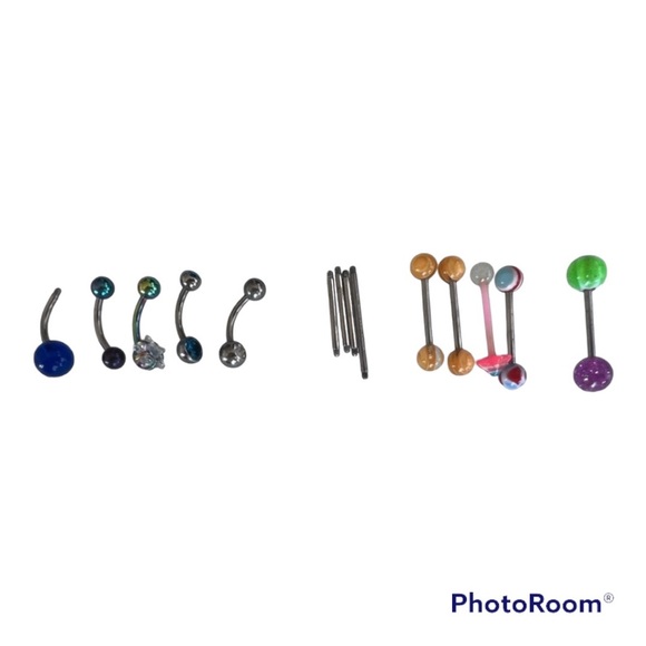 10 belly button & 4 straight bars - Picture 1 of 9